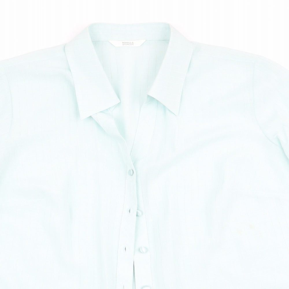 Womens UK Size 16 Marks and Spencer Green Basic Button-Up