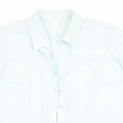 Womens UK Size 16 Marks and Spencer Green Basic Button-Up