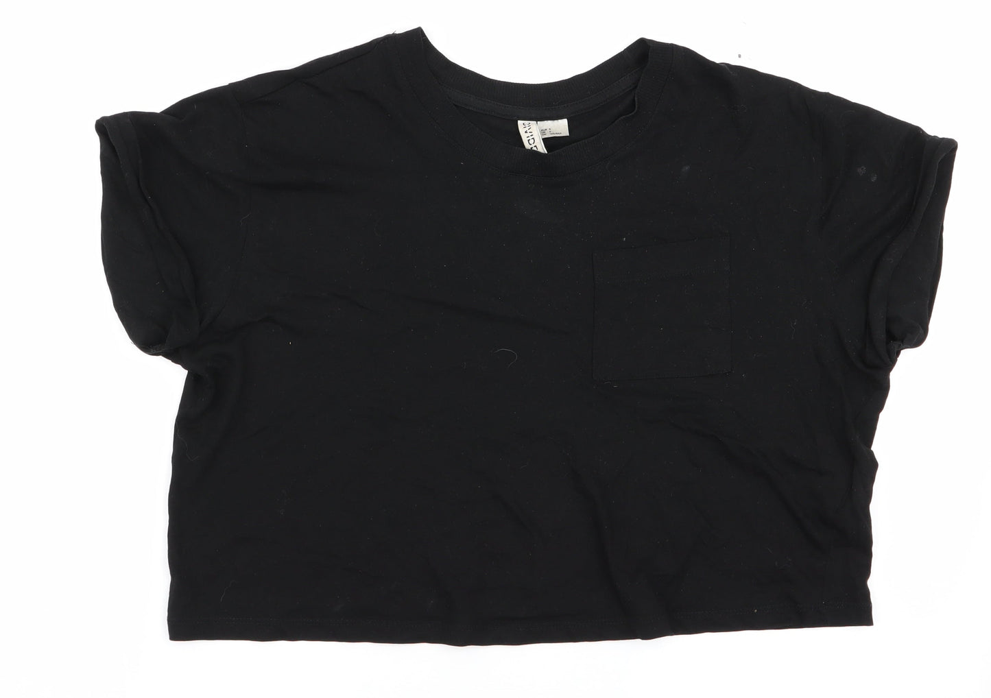 Womens UK Size 6 Divided Black Basic T-Shirt