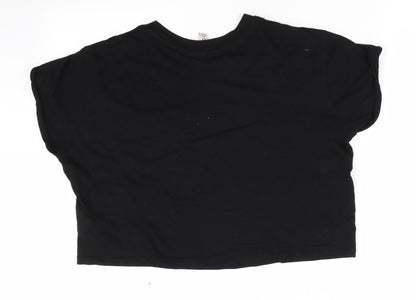 Womens UK Size 6 Divided Black Basic T-Shirt