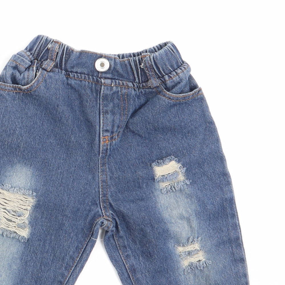 Foshan Boys Blue   Jogger Jeans Size 12-18 Months  - Distressed Jeans
