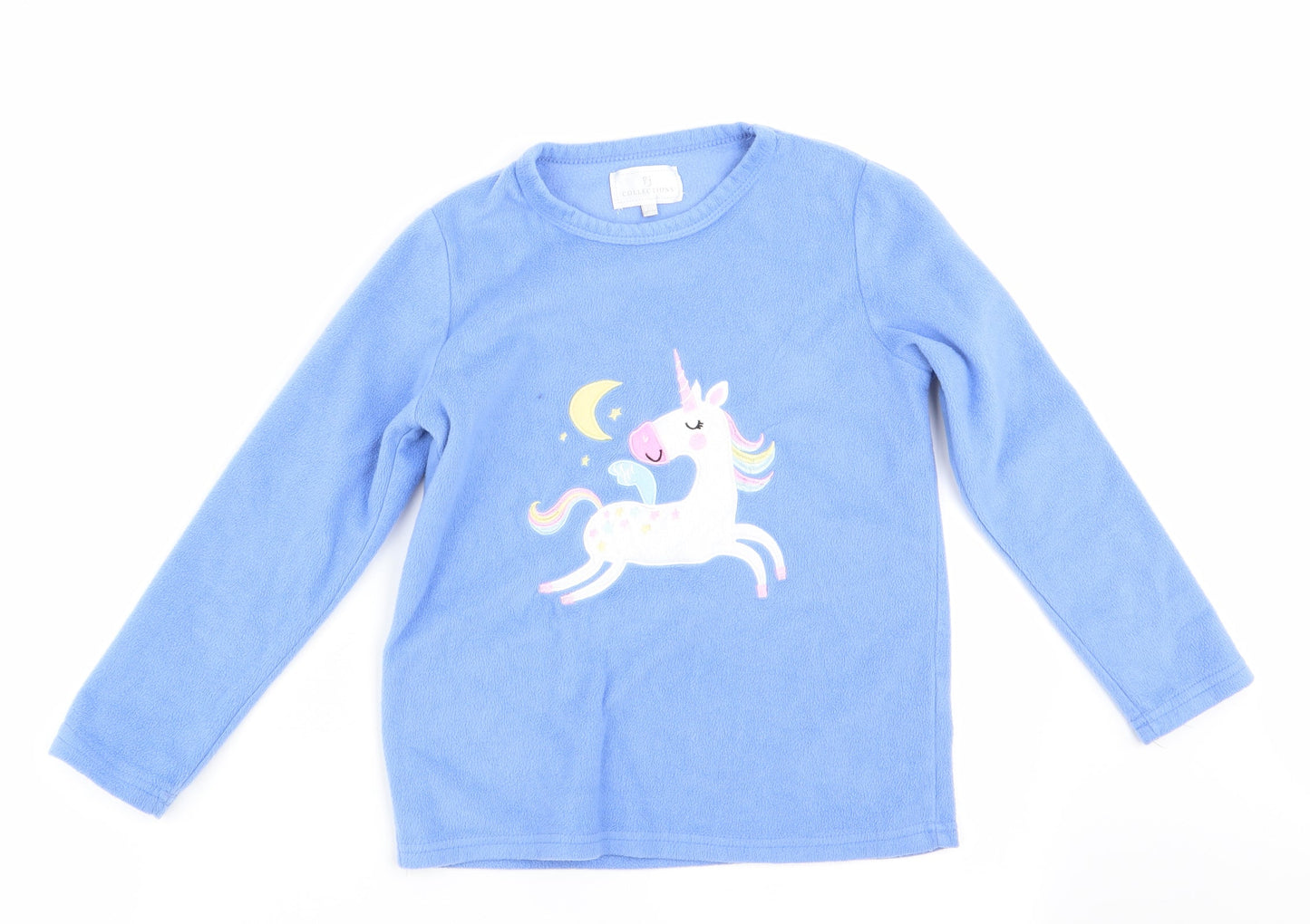 PJ Collections Girls Blue Animal Print   Pyjama Top Size 9-10 Years  - Unicorn