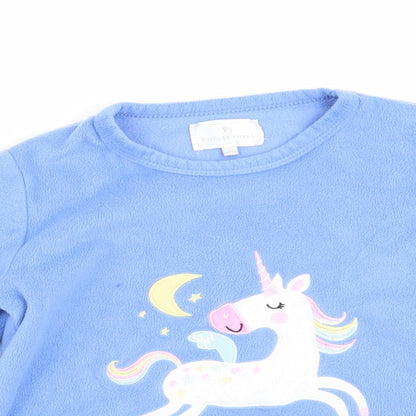PJ Collections Girls Blue Animal Print   Pyjama Top Size 9-10 Years  - Unicorn