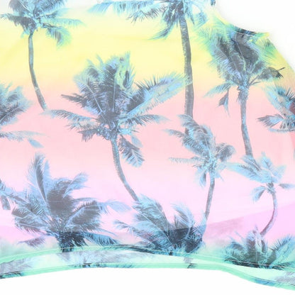H&M Girls Pink Floral  Basic Blouse Size 9-10 Years  - Palm Trees