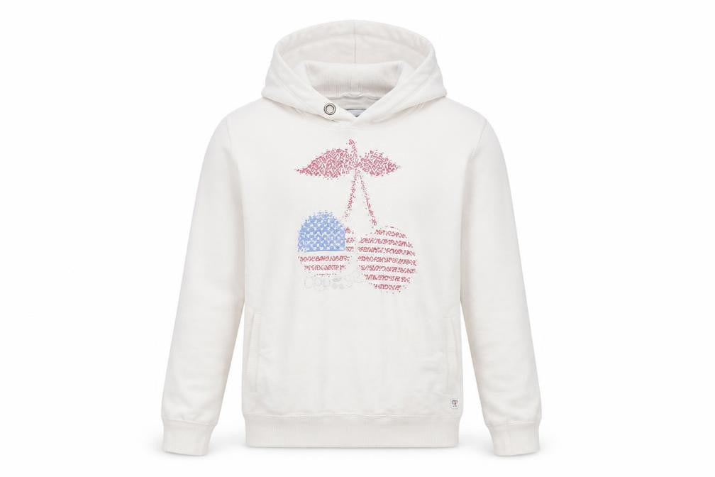 Front view of Perisp girls’ white pullover hoodie, size 12, years - cherry