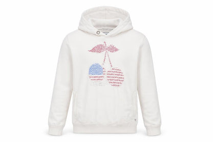 Front view of Perisp girls’ white pullover hoodie, size 12, years - cherry