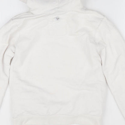 Brand and care label for Perisp girls’ white pullover hoodie, size 12, years - cherry