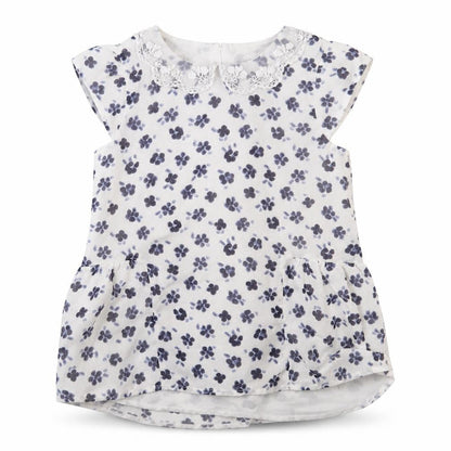 Front view of George girls’ white floral basic blouse, size 8-9, years
