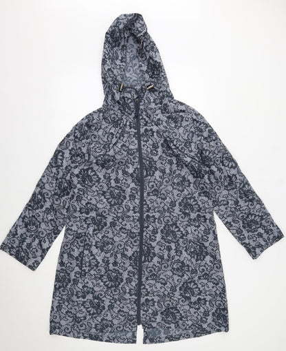 Primark Womens Grey Floral  Rain Coat Coat Size S