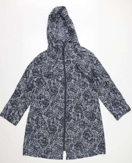 Primark Womens Grey Floral  Rain Coat Coat Size S