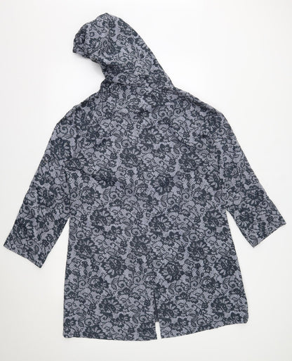 Primark Womens Grey Floral  Rain Coat Coat Size S