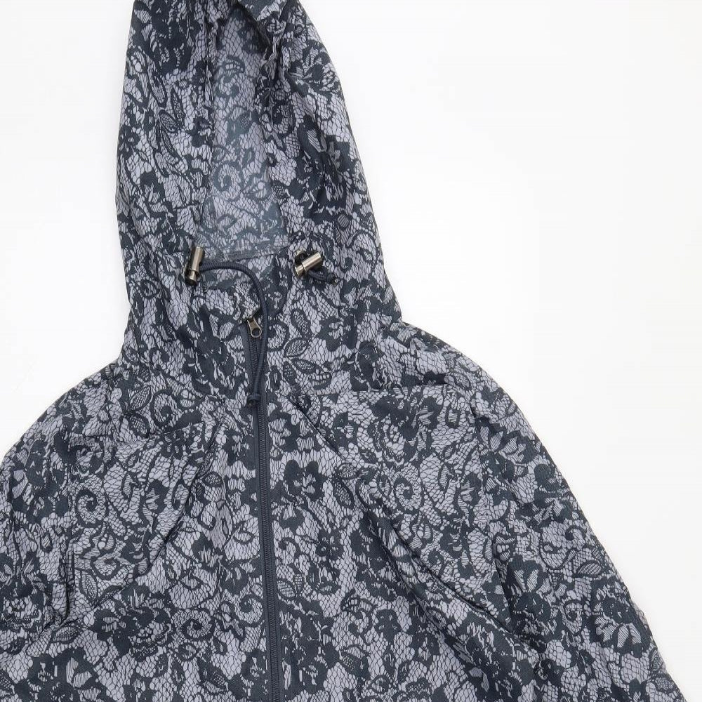 Primark Womens Grey Floral  Rain Coat Coat Size S