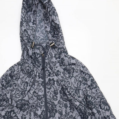 Primark Womens Grey Floral  Rain Coat Coat Size S