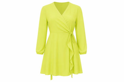Front view of liquorish women’s green robe, size UK 12