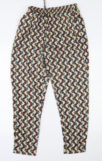 In the Style Womens Beige Geometric  Trousers  Size 10 L27 in