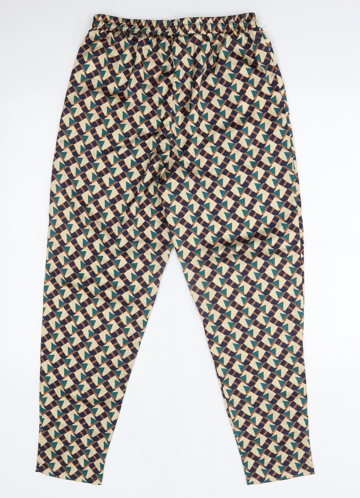 In the Style Womens Beige Geometric  Trousers  Size 10 L27 in