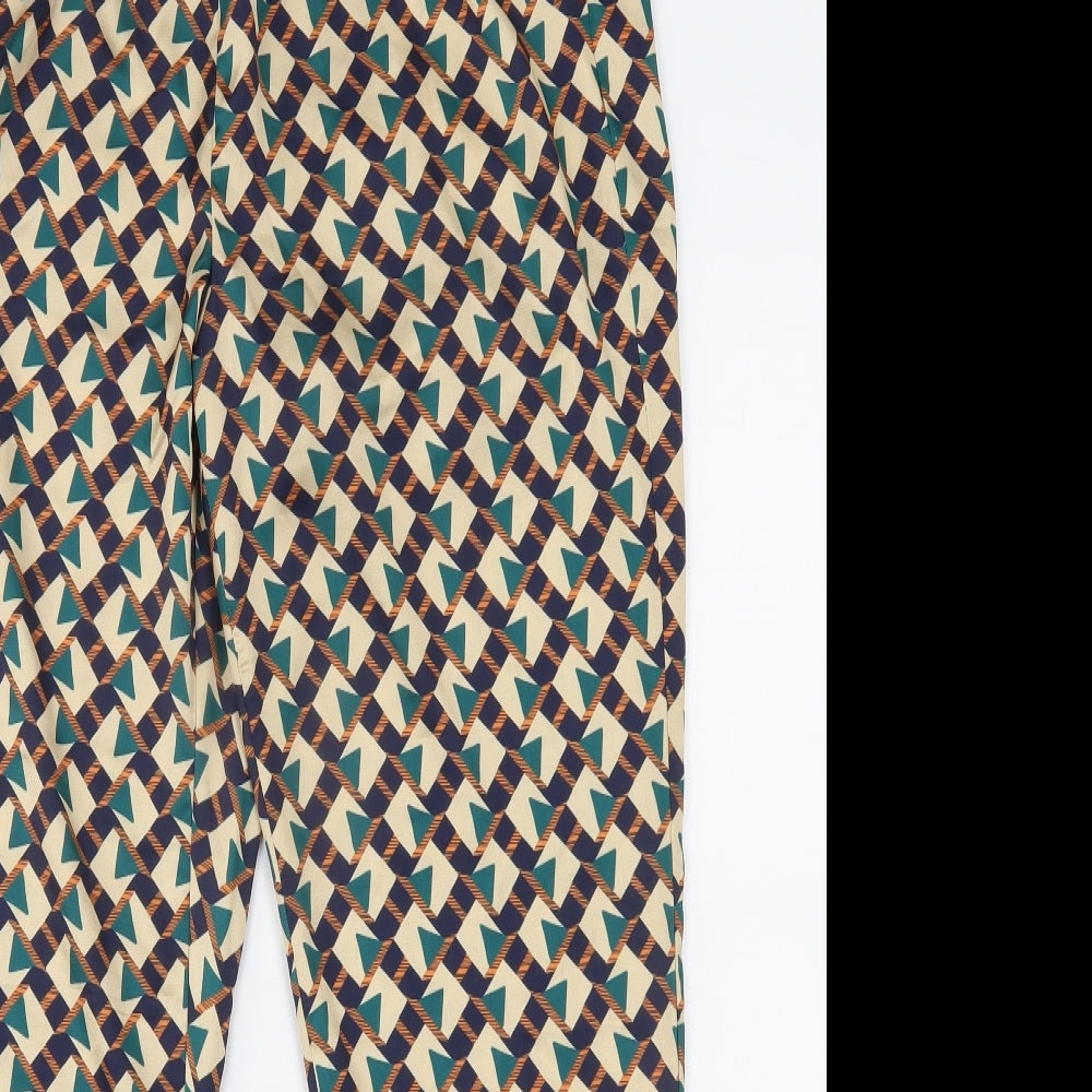 In the Style Womens Beige Geometric  Trousers  Size 10 L27 in