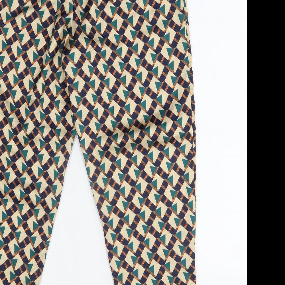 In the Style Womens Beige Geometric  Trousers  Size 10 L27 in