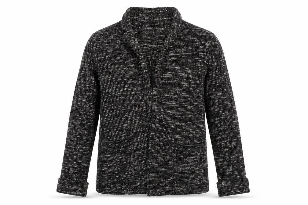 Front view of New Look women’s grey cardigan jumper, size UK 10