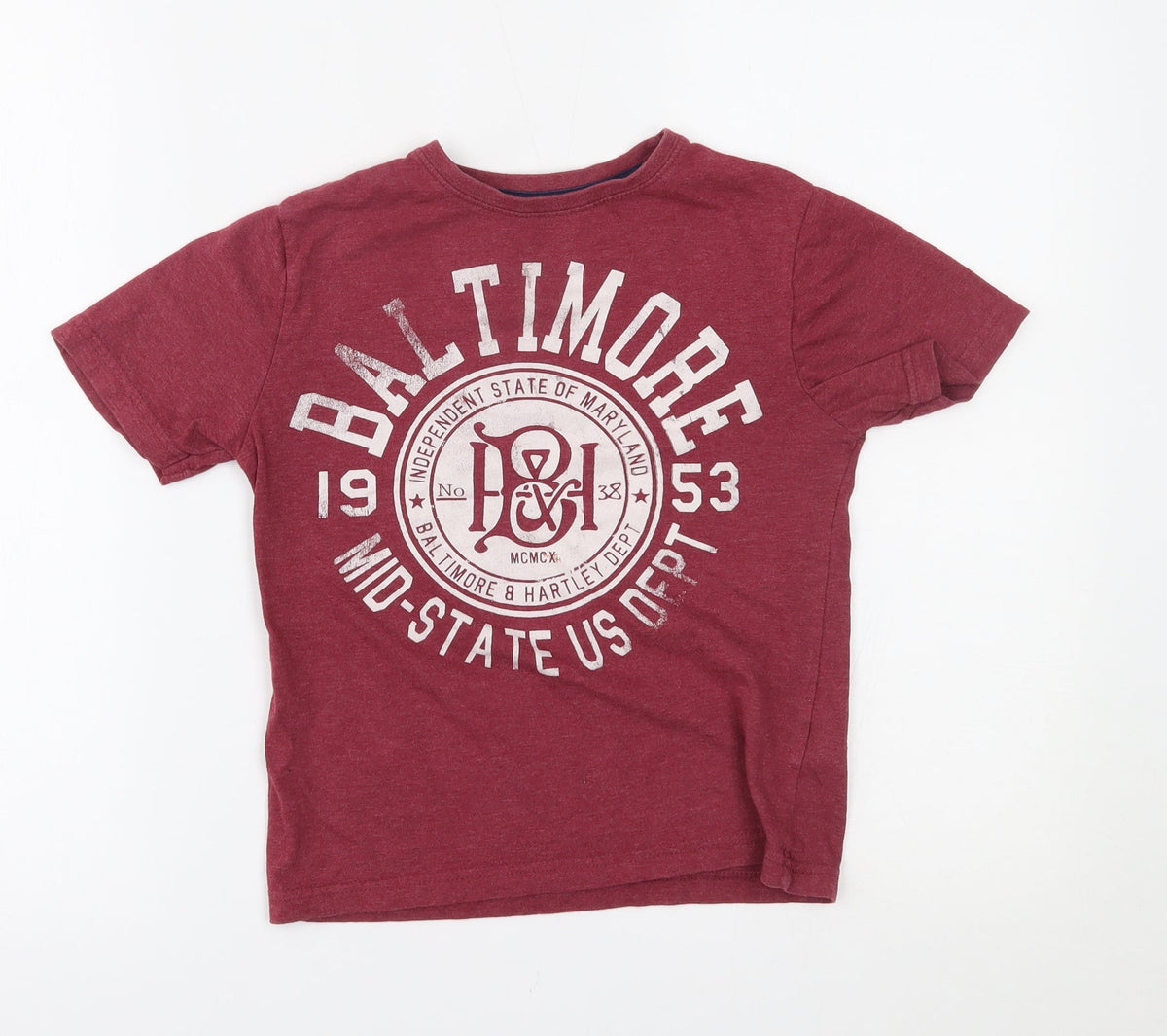 Additional front view of Primark boys’ red basic t-shirt, size 8-9, years