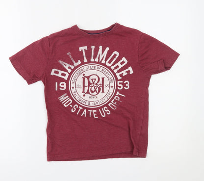 Additional front view of Primark boys’ red basic t-shirt, size 8-9, years