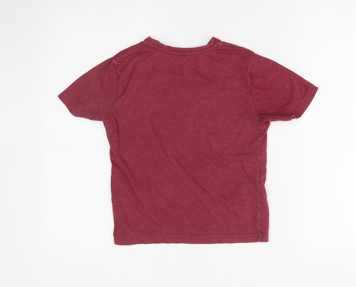 Back view of Primark boys’ red basic t-shirt, size 8-9, years