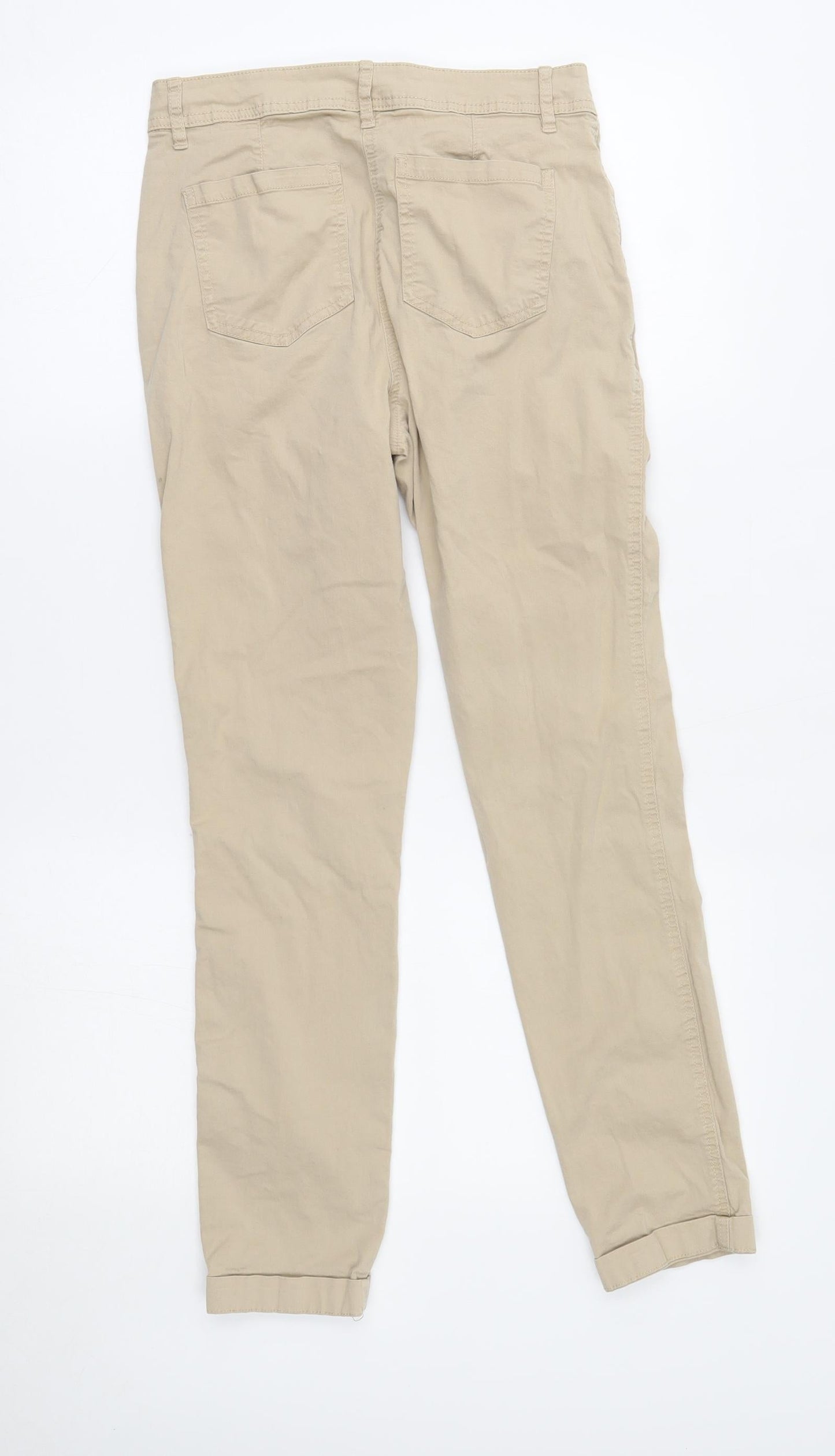 Spirit Womens Beige   Chino Trousers Size 8 L27 in