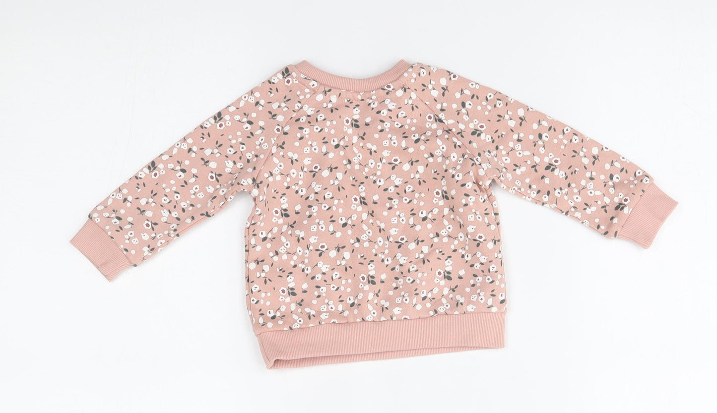 Primark Baby Pink Floral  Pullover Jumper Size 3-6 Months
