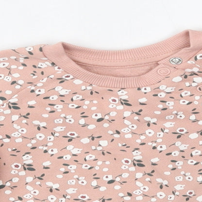 Primark Baby Pink Floral  Pullover Jumper Size 3-6 Months
