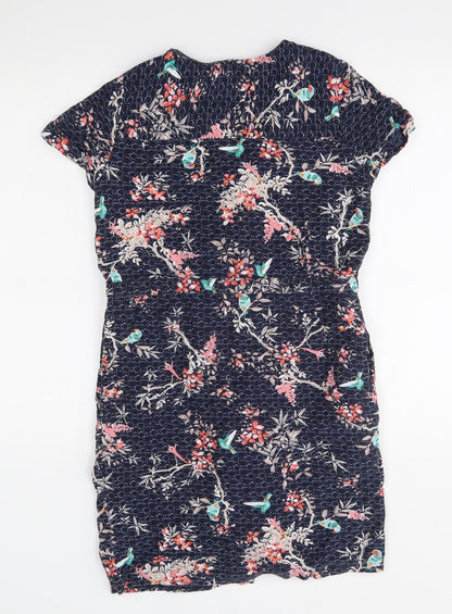 M&Co Womens Blue Floral  T-Shirt Dress  Size 8