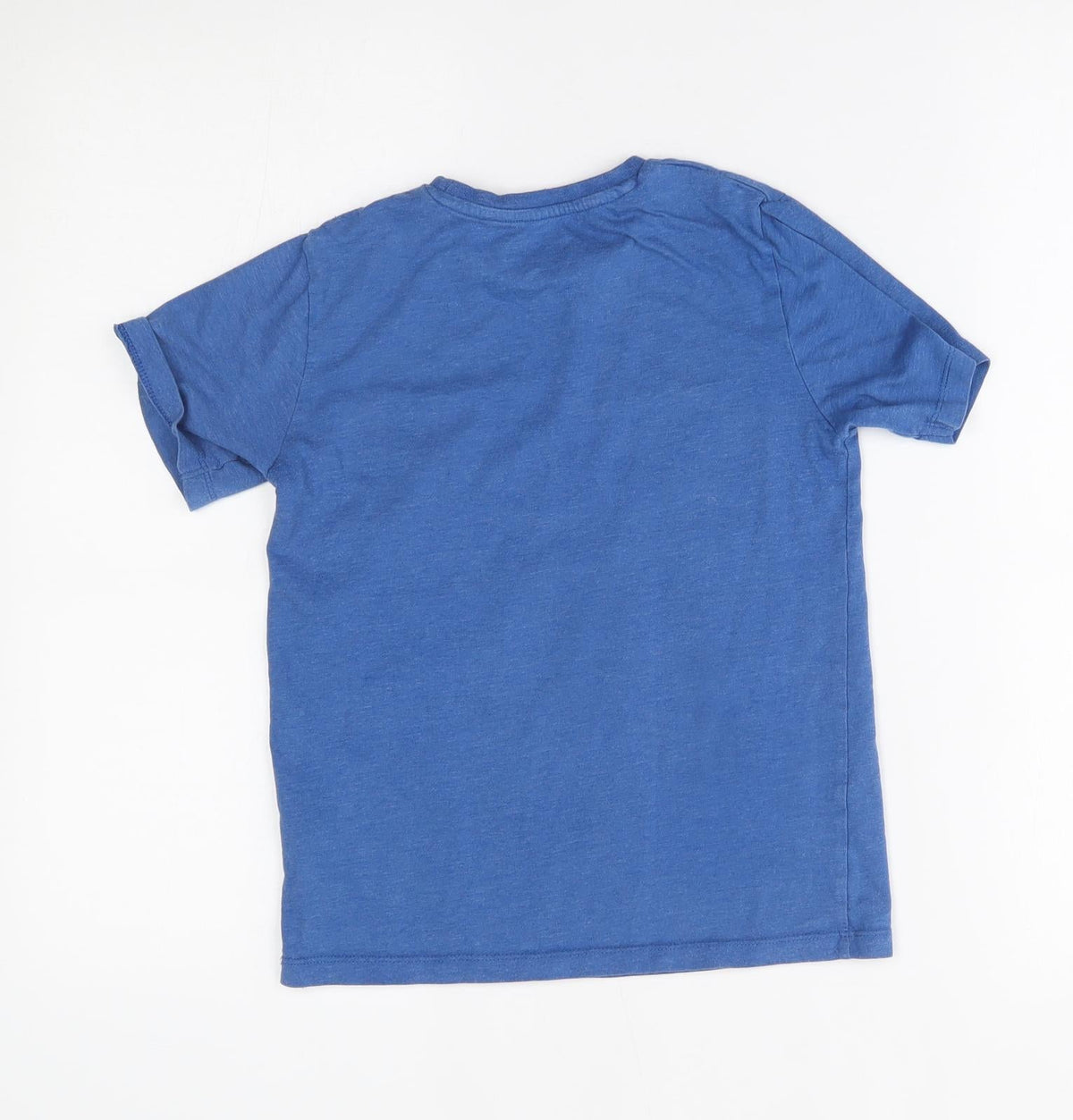 Back view of Matalan boys’ blue basic t-shirt, size 8, years