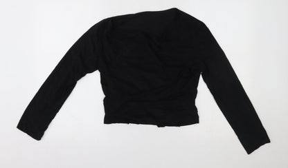 Womens UK Size One Size Preworn Black Wrap Jumper