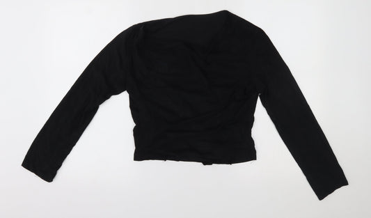 Womens UK Size One Size Preworn Black Wrap Jumper