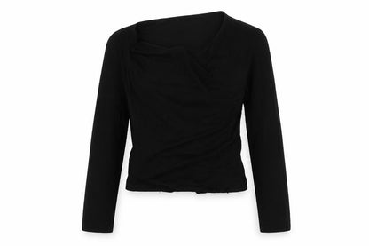 Front view of Preworn women’s black wrap jumper one size