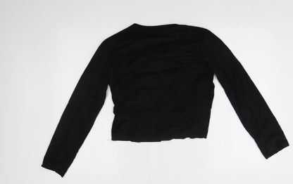 Womens UK Size One Size Preworn Black Wrap Jumper