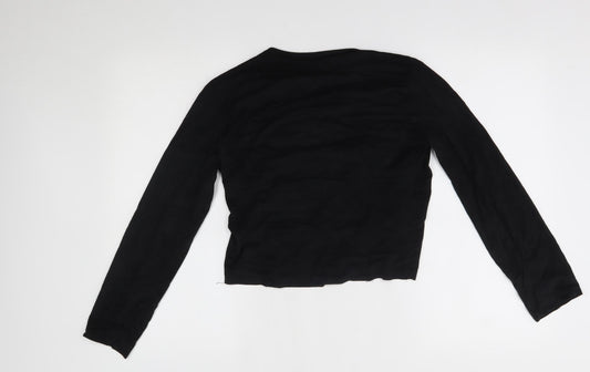 Womens UK Size One Size Preworn Black Wrap Jumper