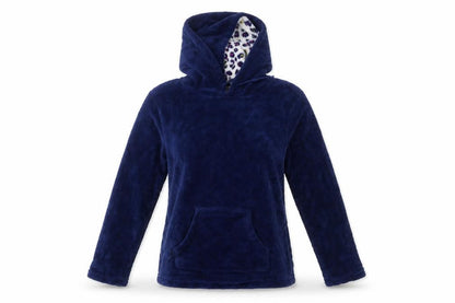 Front view of Primark women’s blue pullover hoodie, size XS, - loungewear