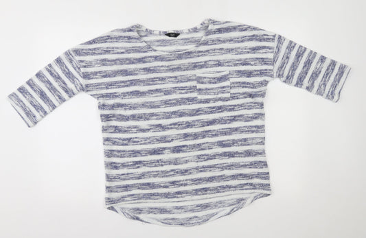 F&F Womens Blue Striped  Pullover Jumper Size 12