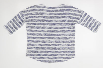 F&F Womens Blue Striped  Pullover Jumper Size 12