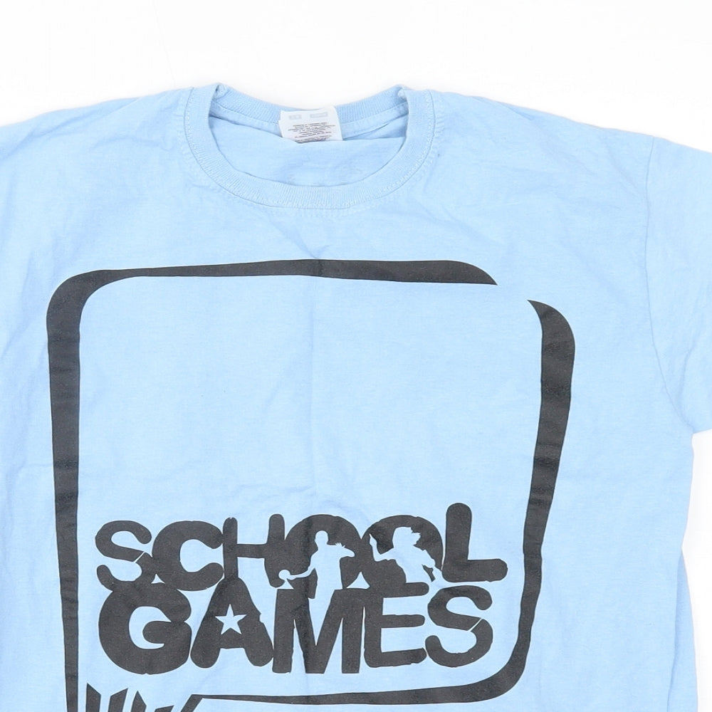 Fruit of the Loom Boys Blue   Basic T-Shirt Size 7-8 Years  - active cheshire school games