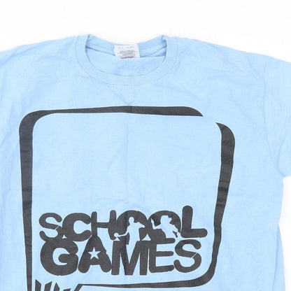 Fruit of the Loom Boys Blue   Basic T-Shirt Size 7-8 Years  - active cheshire school games