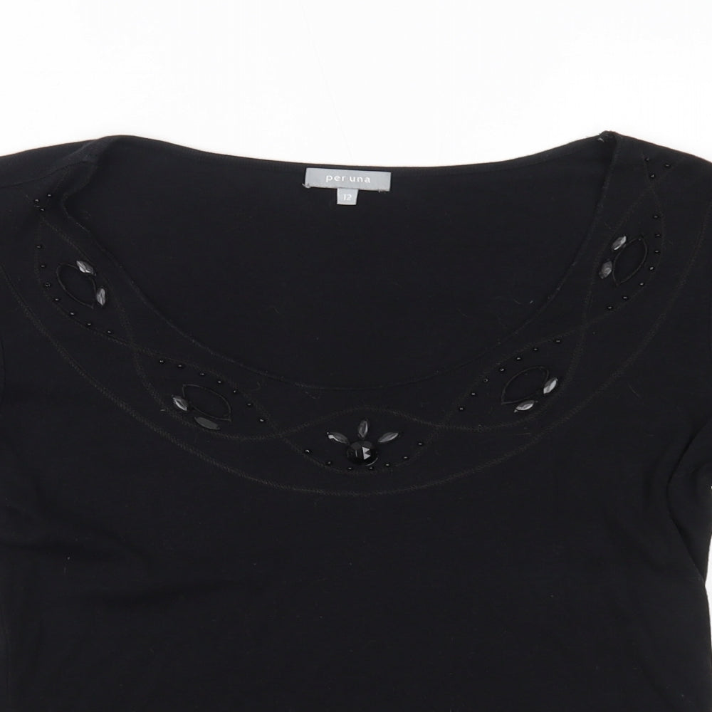 M&S Womens Black   Basic Blouse Size 12