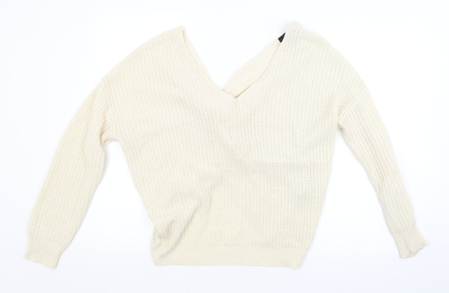 FOREVER 21 Womens White Striped  Pullover Jumper Size S