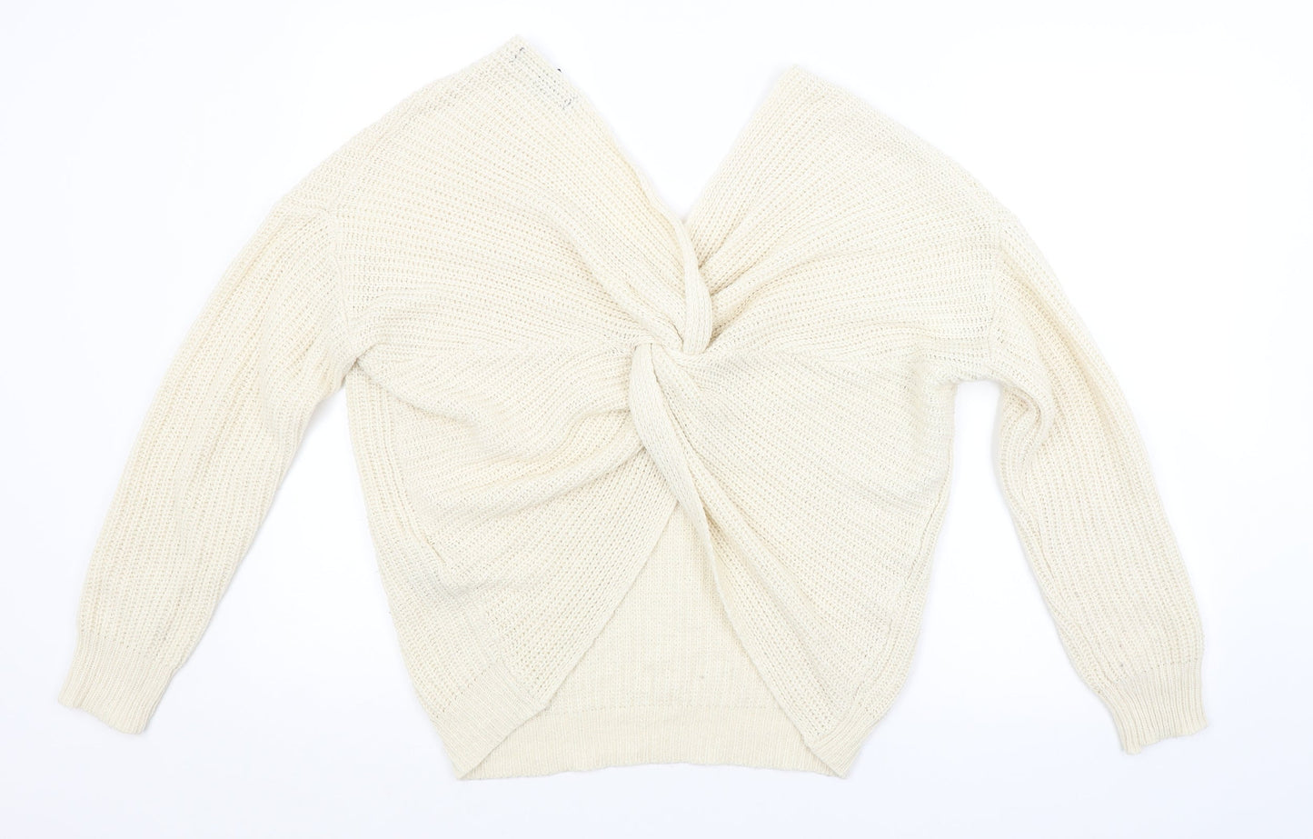 FOREVER 21 Womens White Striped  Pullover Jumper Size S