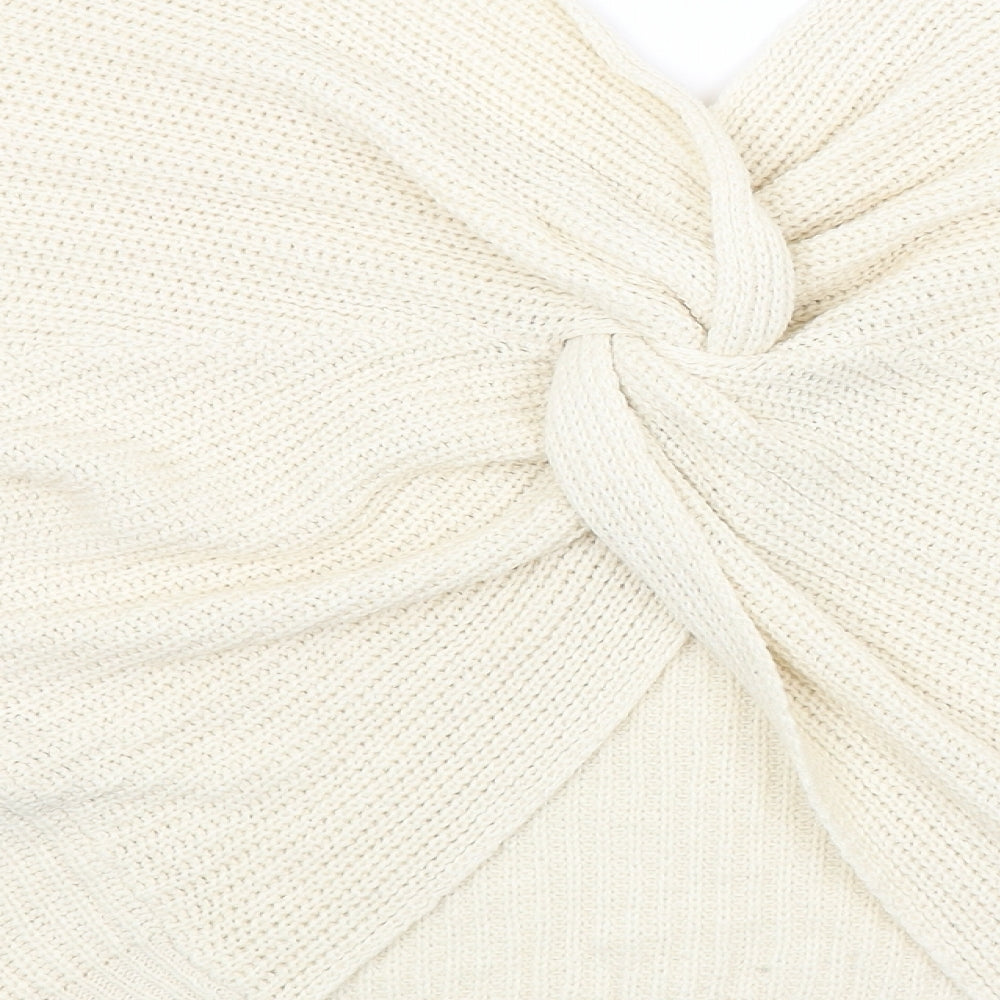 FOREVER 21 Womens White Striped  Pullover Jumper Size S