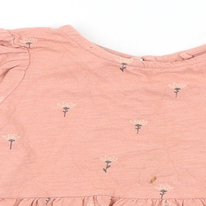 NEXT Girls Pink Floral  T-Shirt Dress  Size 18-24 Months