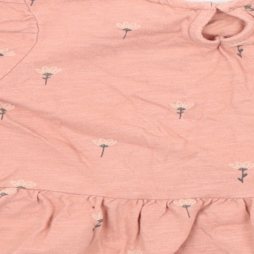 NEXT Girls Pink Floral  T-Shirt Dress  Size 18-24 Months