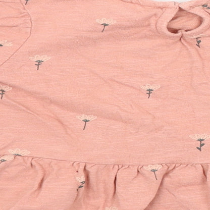 NEXT Girls Pink Floral  T-Shirt Dress  Size 18-24 Months