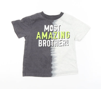 Additional front view of Garnanimals Baby Grey Basic T-Shirt, size 18-24, Months