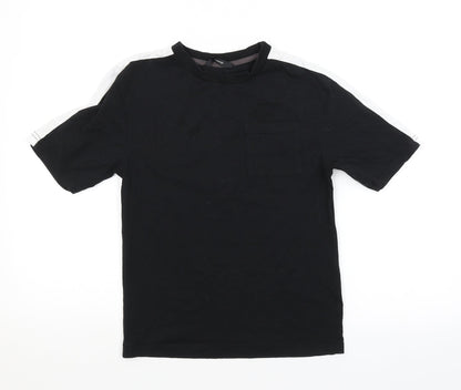 Additional front view of George boys’ black basic t-shirt, size 7-8, years